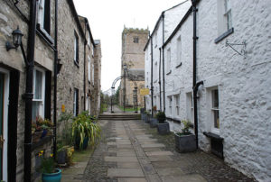 Church Street, Kirkby Lonsdale, leading to the Church of the Virgin St. Mary and also to The Sun Inn 