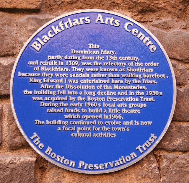 The plaque outside Blackfriar's 