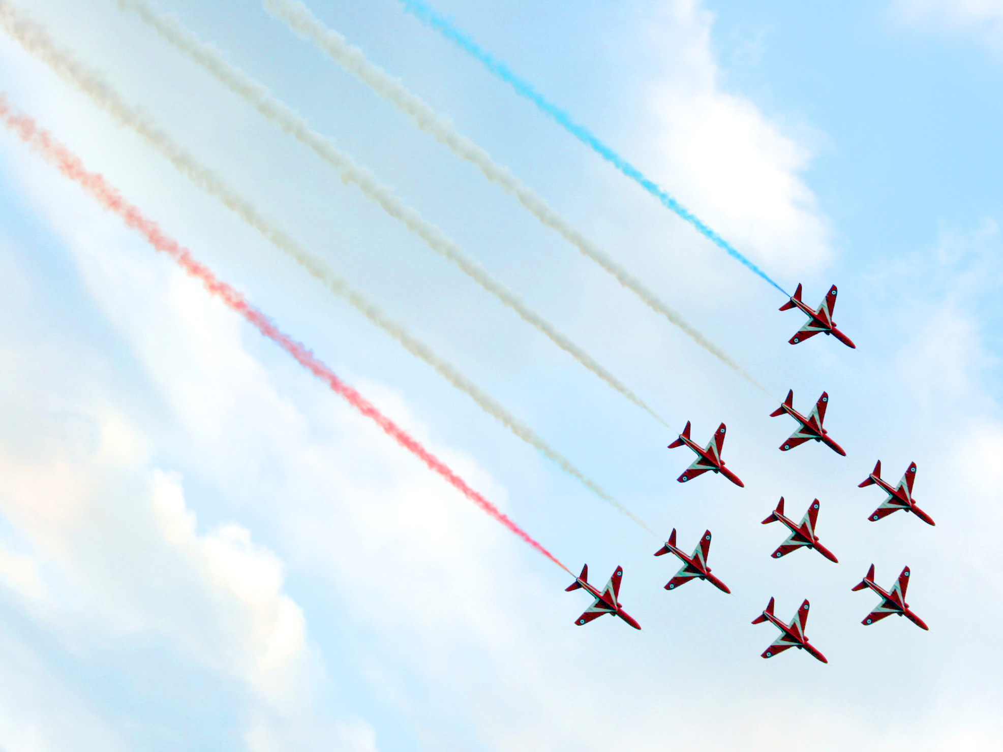 The Red Arrows in formation at southport Air show © Visit Southport