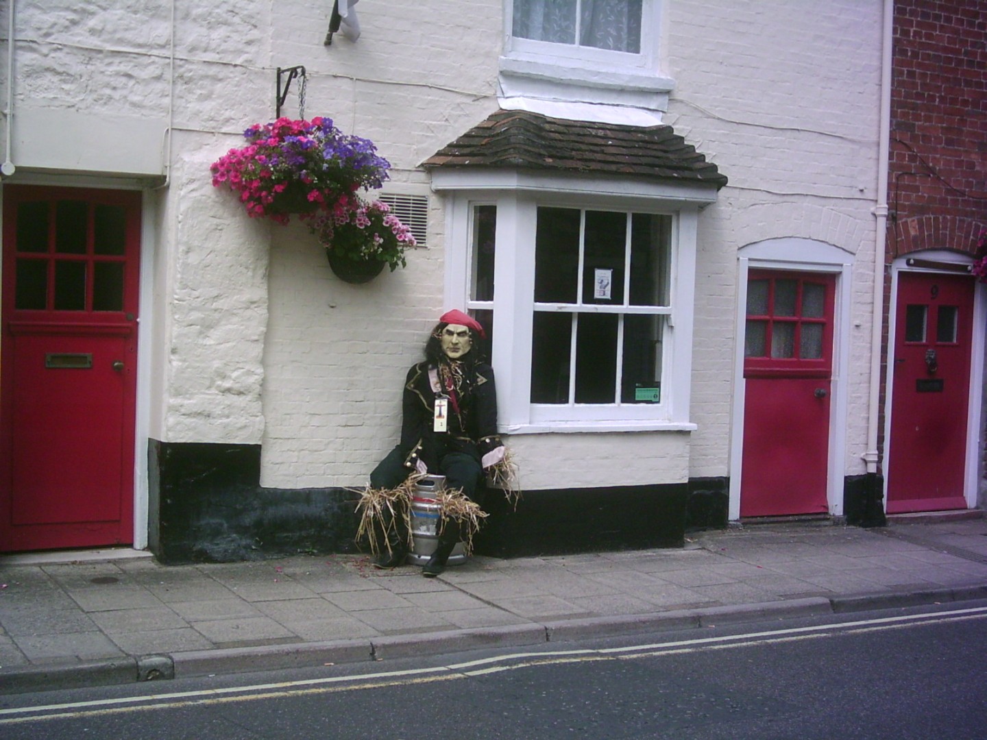 Scarecrow in soldiers dress Outside the Duke of Wellington Pub in Wareham © aka