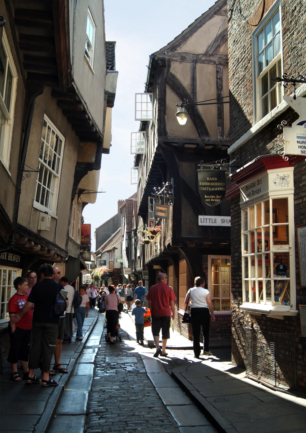 Shopping in the medieval shoppig street, the Shambles. Betty's © Jim Richardson/Visit York