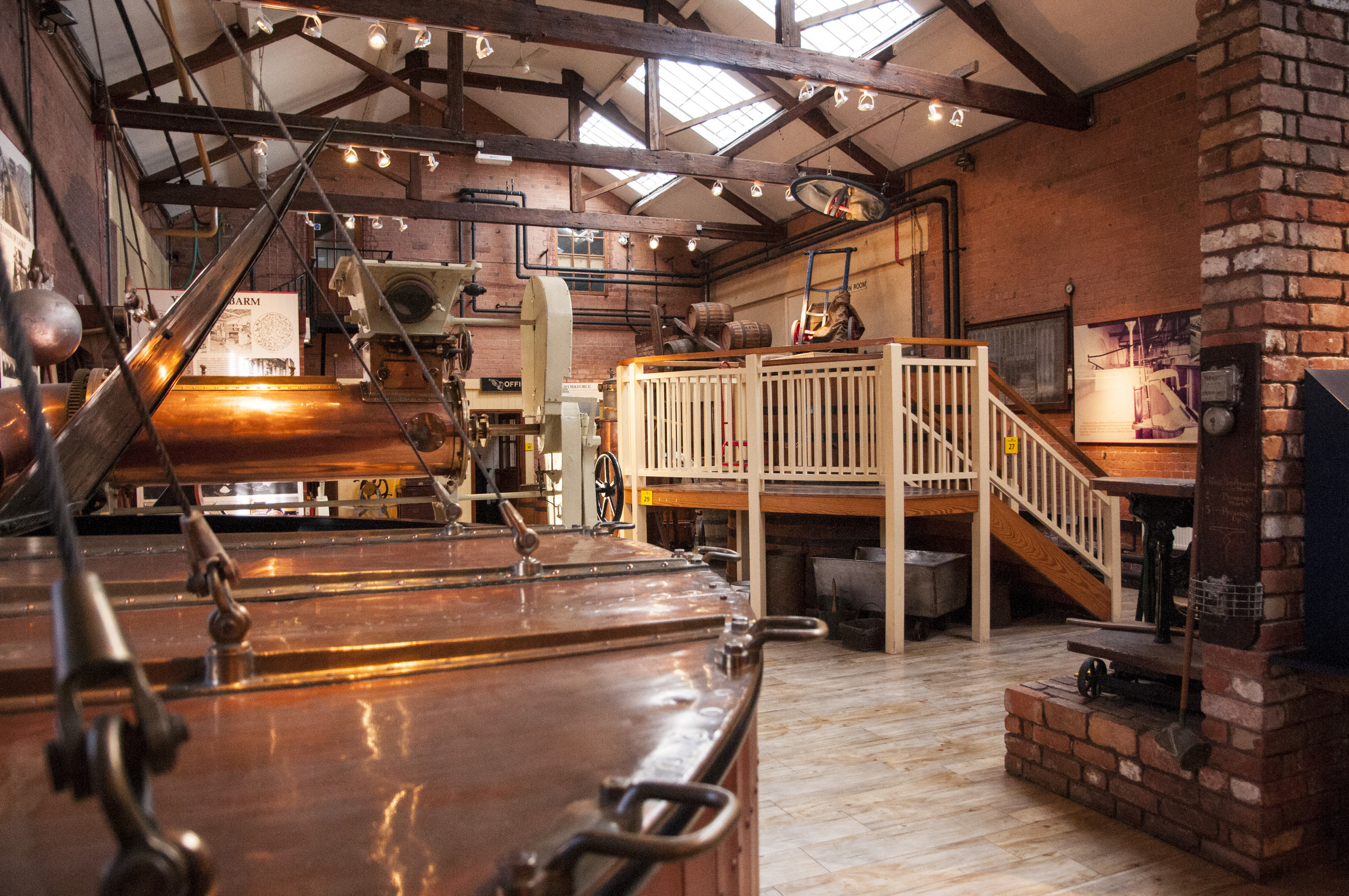 The brewing process inside the museum