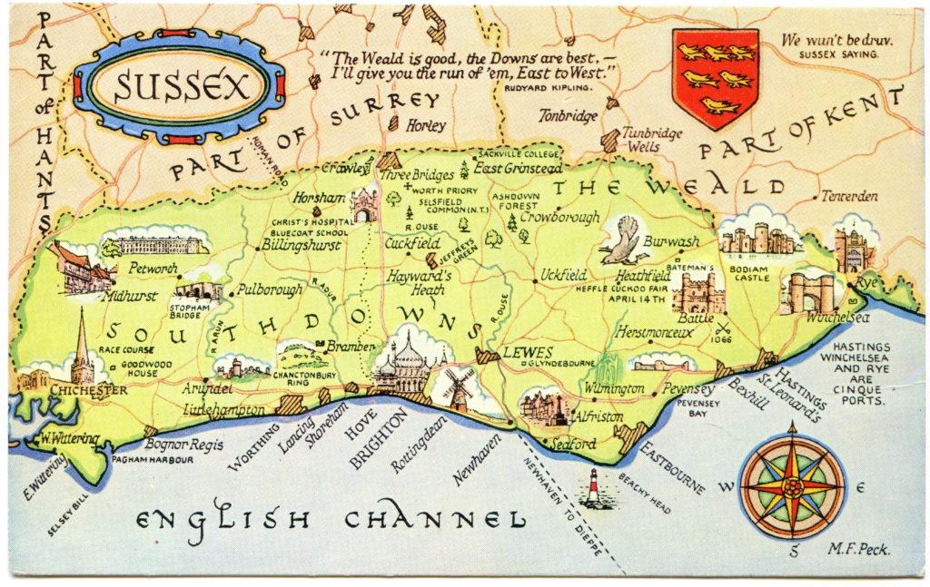 Map of Sussex