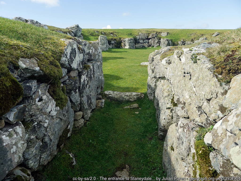 Ancient stone remains of Stanydale Temple, Shetlands by Julian Paren
