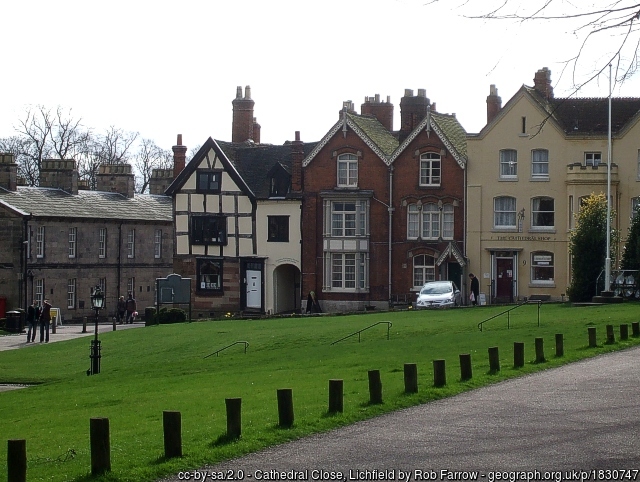 Darwin's timber-framed house in Cathedral Close Lichfield