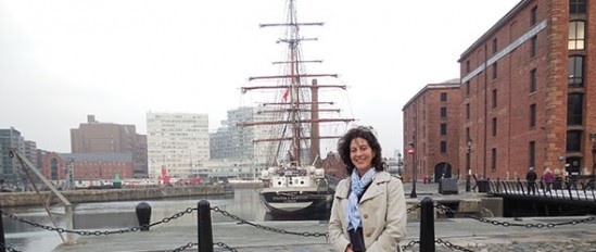 One of our editors at Liverpool Docks